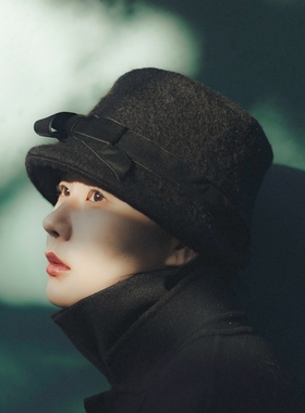 MING Black Snow l 年度推荐日本马海毛羊毛原创复古冬盆帽渔夫帽