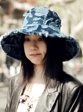 MING 万花筒 l 早秋尝新四季能戴限量妖娆牛仔毛边渔夫帽宽檐遮阳