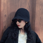 MING 传统羊毛辫百搭秋冬折叠圆顶黑色休闲盆帽 小小 呐喊