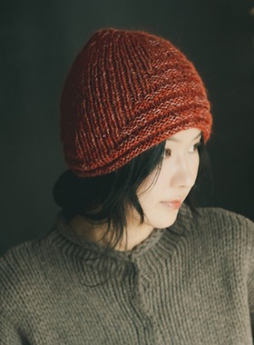 MING 我不配2025 l 新年红原创手工毛线帽日本纱线护耳复古钟形帽