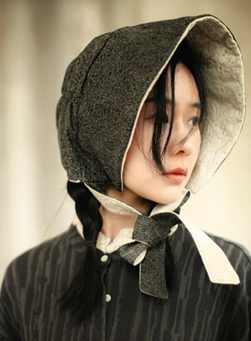 MING 风中蔷薇第四季 l 复古棉麻肌理春夏波奈特帽女大檐飘带盆帽