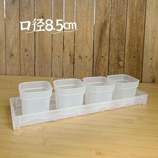 【口径8.5cm】窗台托盘细长接水盘窄托盘透明托盘多肉方盆透明方