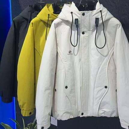 647-649素3 男女冬季90绒子户外冲锋工装连帽羽绒服外套 YR8039