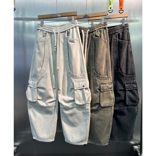 加绒加厚水洗弯刀休闲牛仔长裤 813 工装 潮牌冬季 KZAm1103 815素3
