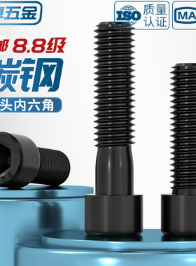 黑色8.8级内六角螺丝钉杯头内六角螺栓M3M4M5M6M8M10M12M16M24mm