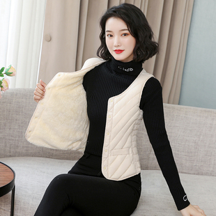 显瘦内外穿短款 修身 背心女坎肩 羽绒棉加绒保暖马甲女士秋冬季 新款