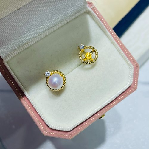 国内精工S925纯银厚银M家同款可拆卸耳托麻花耳饰空托配件配6-7mm