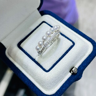 国内精工S925纯银排戒锆石微镶戒指空托配件可配3-3.5mm