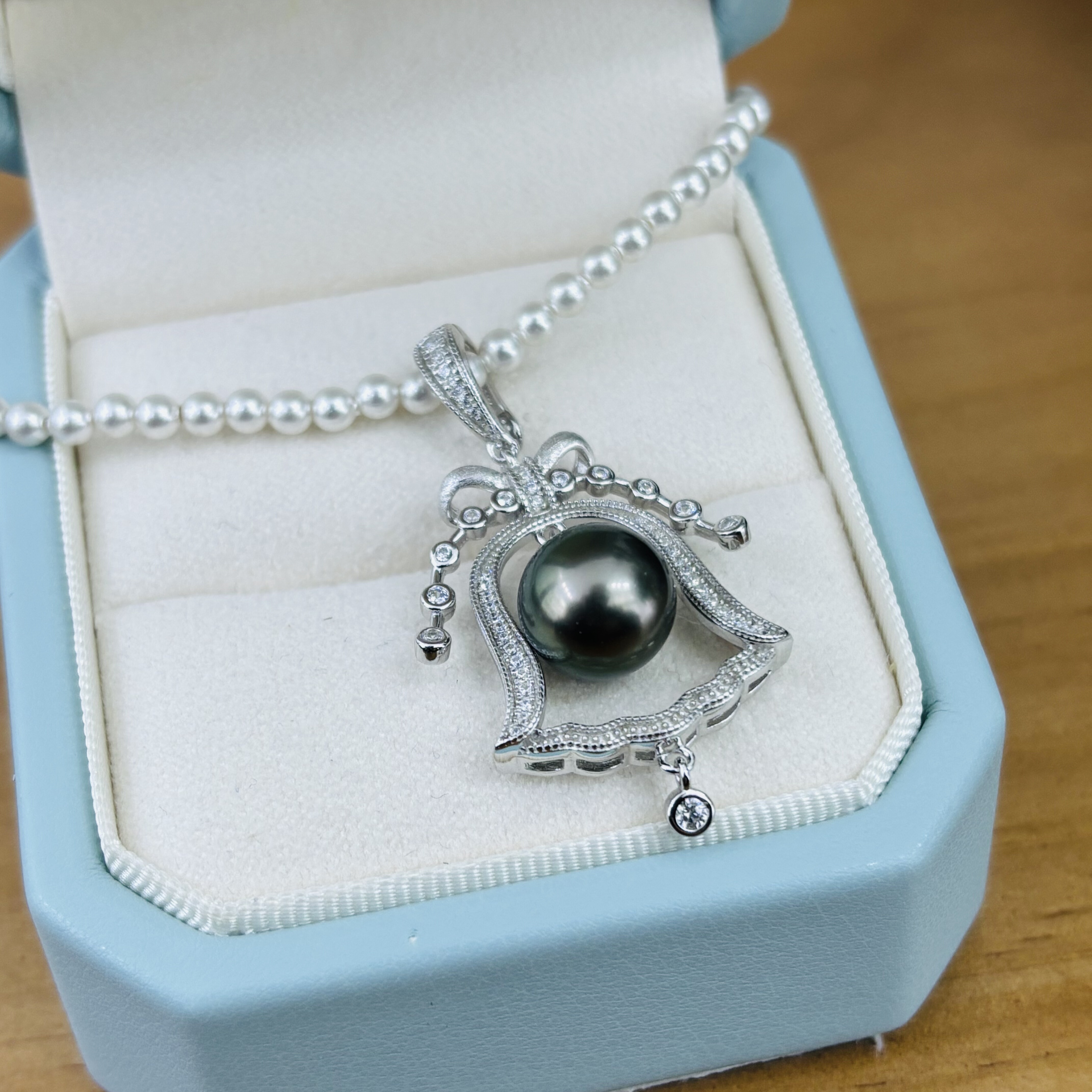 精工纯银diy圣诞铃铛万能扣吊坠配件可配9-10mm珍珠