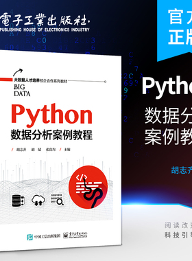 官方旗舰店 Python数据分析案例教程 胡志齐  数据分析 读取数据、清洗数据，数据可视化 分析报告 电子工业出版社
