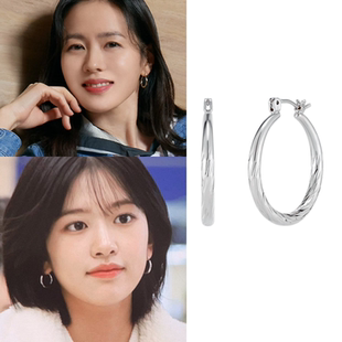 韩国代购 brial正品 文佳瑛孙艺珍林智妍安宥真同款 耳圈耳环女 paul
