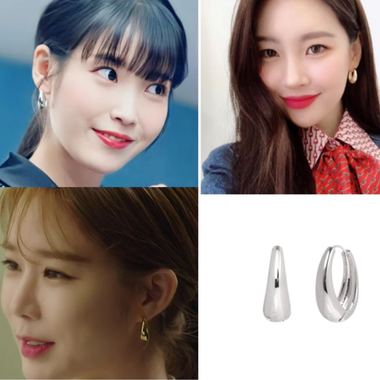 李知恩 IU 刘仁娜 李圣经 李宣美同款简约耳圈 耳环 正品韩国代购