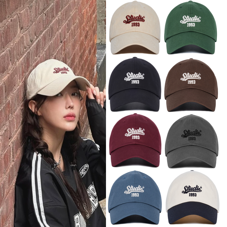 林秀香同款 韩国代购1993STUDIO正品 字母鸭舌棒球帽 男女帽子
