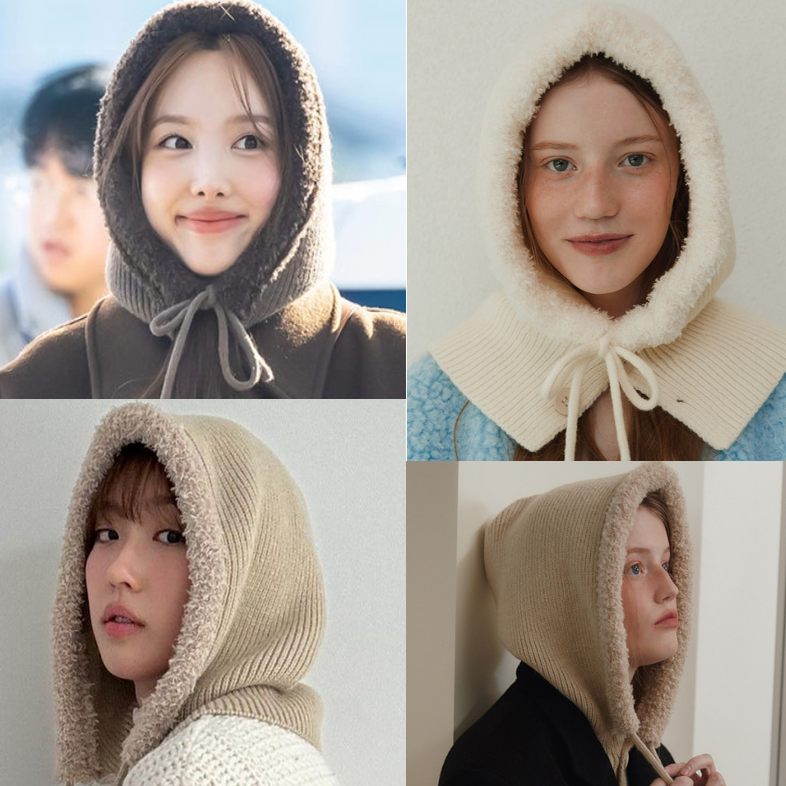 韩国正品代购 林娜琏 申留真 韩智贤同款连脖巴拉克拉法针织帽子