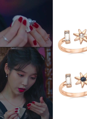 德鲁纳李知恩同款韩国镶钻戒指