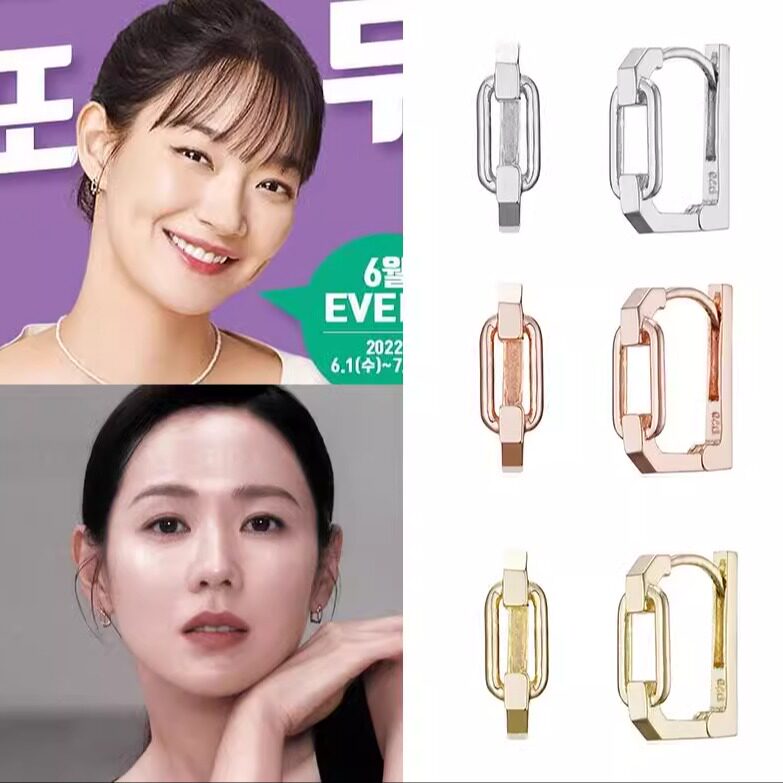 韩国代购 HAESOO.L正品 申敏儿 孙艺珍同款 百搭925银耳环 耳饰