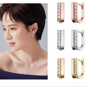 韩国耳环925镶钻简约女