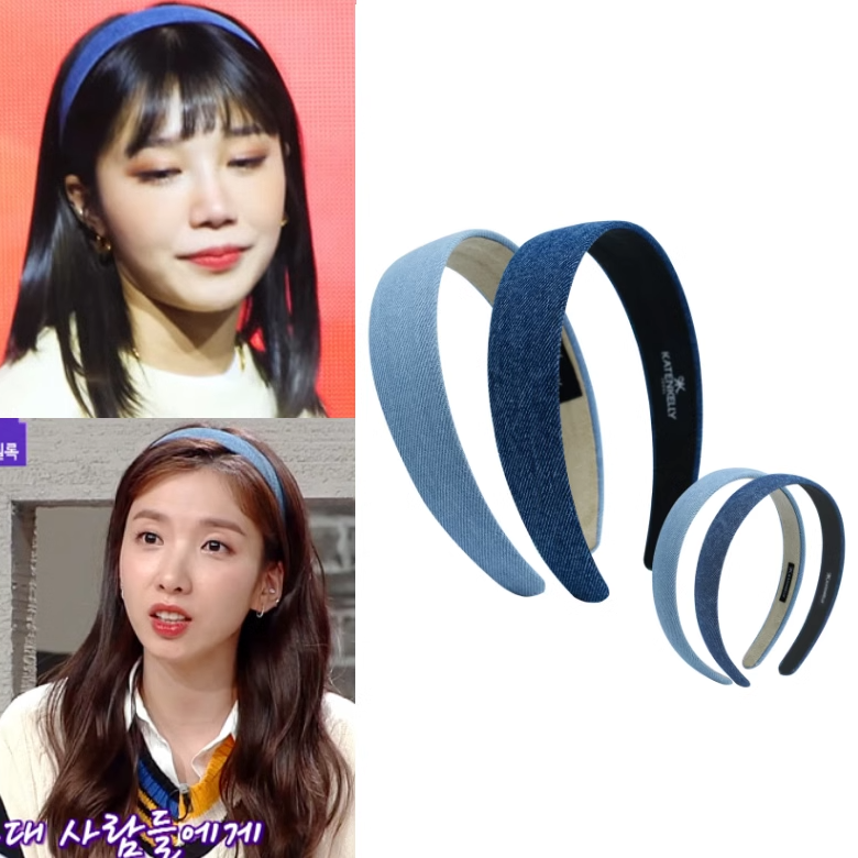 韩国代购正品 组合A pink 郑恩地 金智淑同款韩版牛仔头箍 发箍女