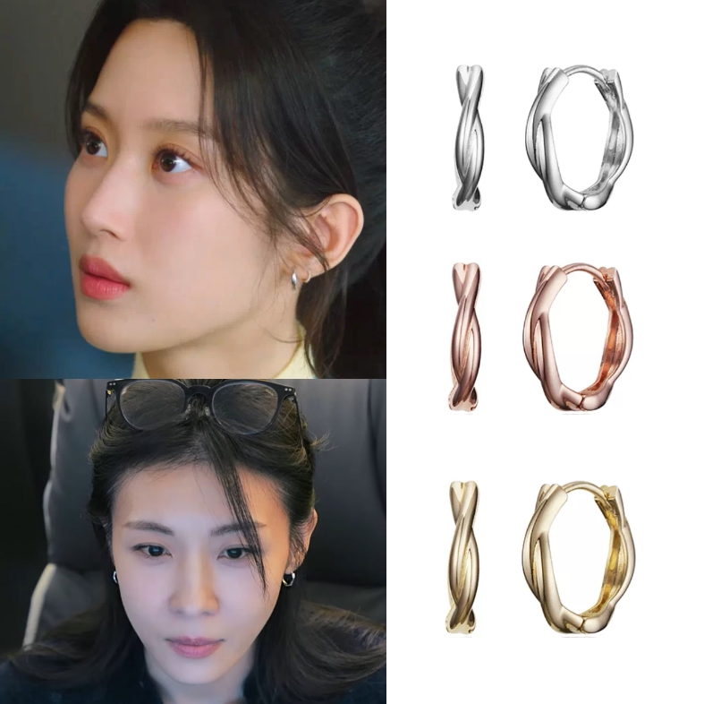 韩剧那家伙是黑炎龙 文佳瑛 河智苑同款耳环 耳圈女 正品韩国代购