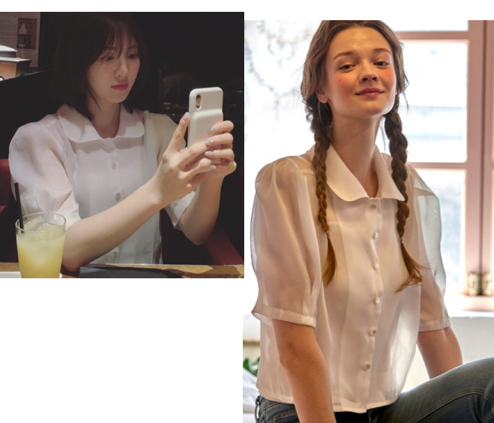 LETTER FROM MOON韩国代购正品Red Velvet孙承欢同款白色轻薄衬衫|ruв категории Женская одежда, рубашка - от Buy2taobao.com для оказания профессиональной услуги покупки агента Taobao