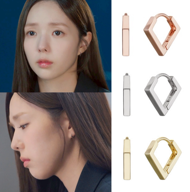 韩国代购HAESOO.L正品 韩剧现在拨打的电话 蔡秀彬同款925银耳环