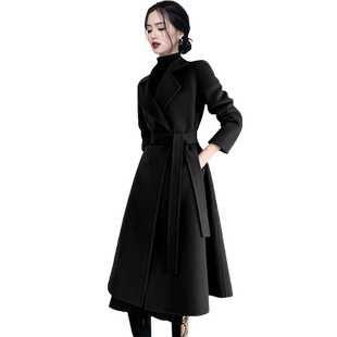 经典时尚设计羊毛呢大衣中长款2025冬季新款修身显瘦名媛气质外套