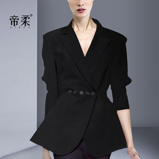 御姐小西装 西服女2025春秋时尚 外套潮 酷帅气质修身 设计感时装