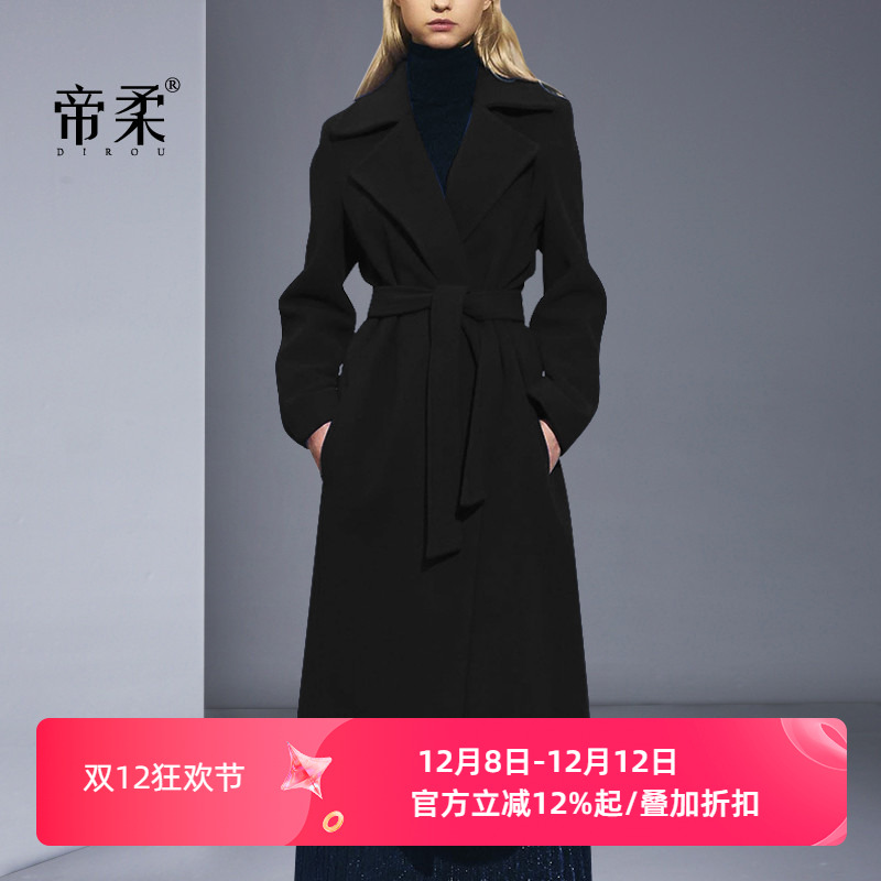 修身显瘦赫本风羊毛呢外套女大衣