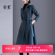 复古风2025冬季 新款 气质羊毛呢外套中长款 法式 系带修身 高腰呢大衣