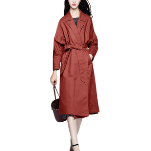 2026年春季新款时尚风衣外套女中长款韩版修身休闲气质轻薄款外套