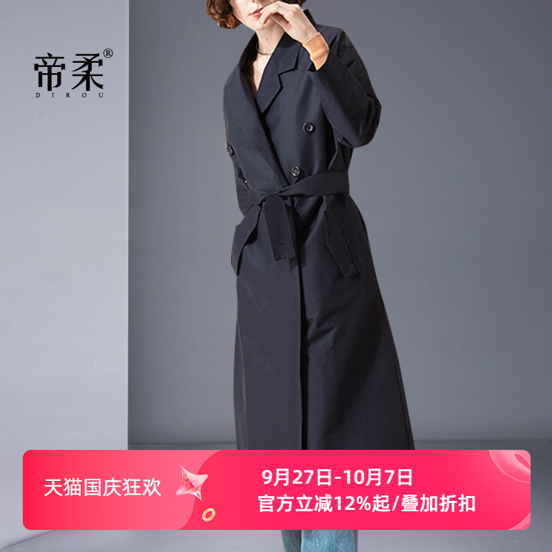 欧美修身中长款风衣外套显瘦温柔
