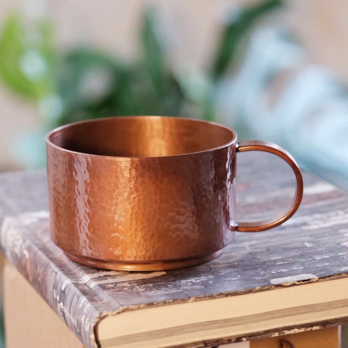 手工紫铜咖啡杯碟300ml红铜复古加厚咖啡杯碟套装马克杯水杯茶杯