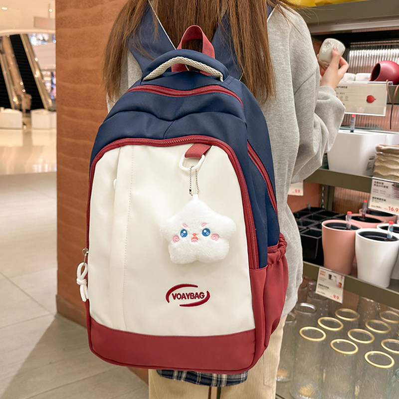 日系ins简约书包小众冷门不撞款大容量双肩包慵懒风搞怪可爱背包