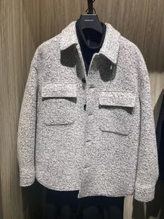 TRENDIANO潮牌男装 3TC4341190 23年冬季 羊毛花呢翻领廓形百搭外套