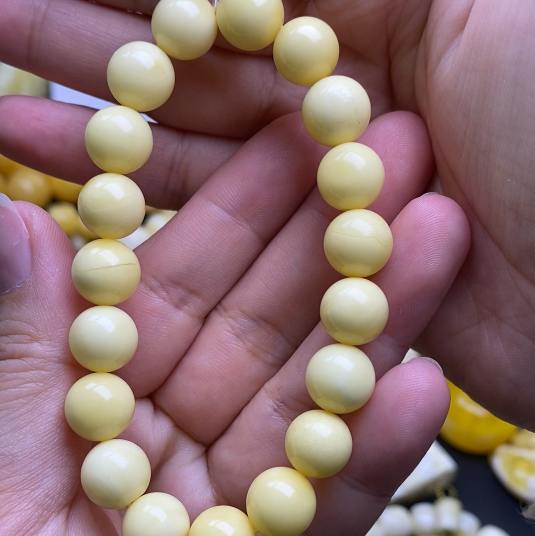 y60福利奶白蜡手串10+11.3克重