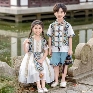 儿 童少数民族新疆西域风情男女 童兄妹姐弟装幼儿园六一舞蹈表演