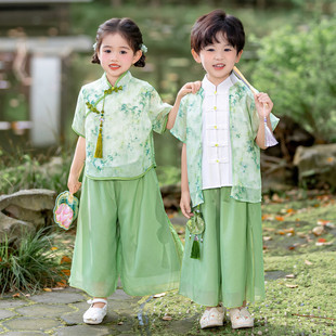 儿童姐弟兄妹装新中式国风改良汉服男女童班服小学运动会六一表演