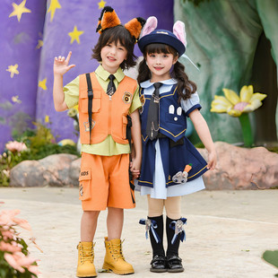 疯狂动物城兔子警官狐尼克姐弟装cos服男女儿童六一小动物表演服