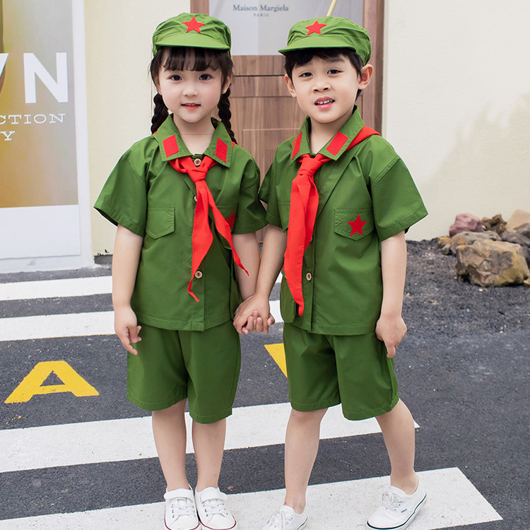 儿 童小红军八路军抗战表演服幼儿园小学男女 童六一大合唱演出服