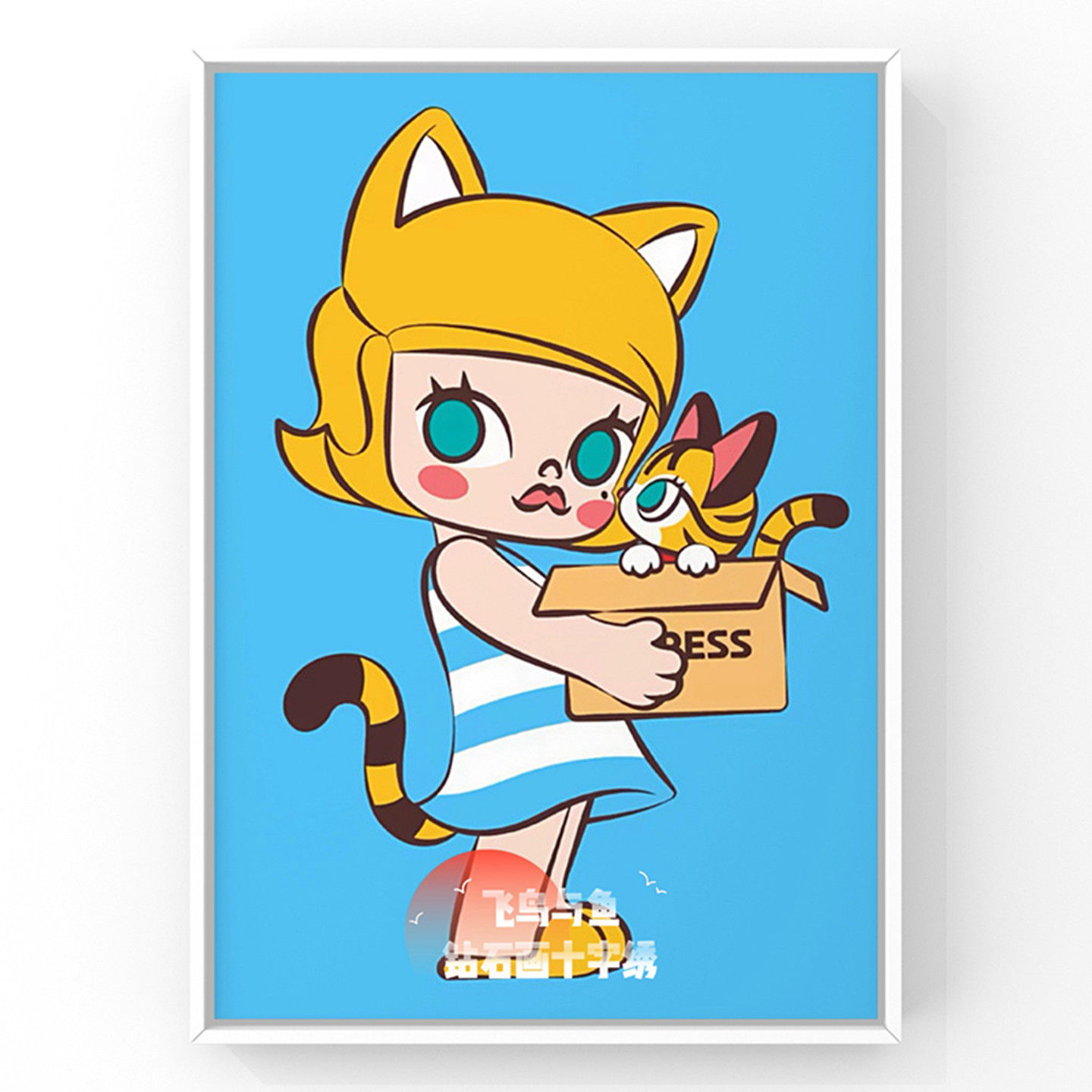 新款卡通泡泡玛特茉莉小猫咪钻石画魔方钻圆钻diy手工贴钻十字绣