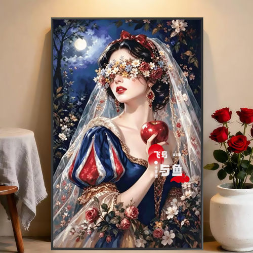 新款欧式复古童话白雪公主钻石画方钻圆钻手工贴钻自绣满绣十字绣