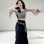 佐寒梦璐肚皮舞新款 显瘦表演服性感气质班服鱼尾裙 高级演出套装