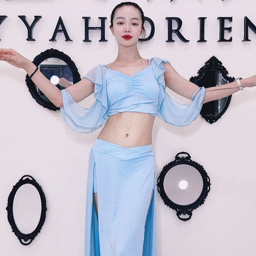 佐寒梦璐肚皮舞新款仙女气质吊带选练功服女班服初学宁佐寒同款