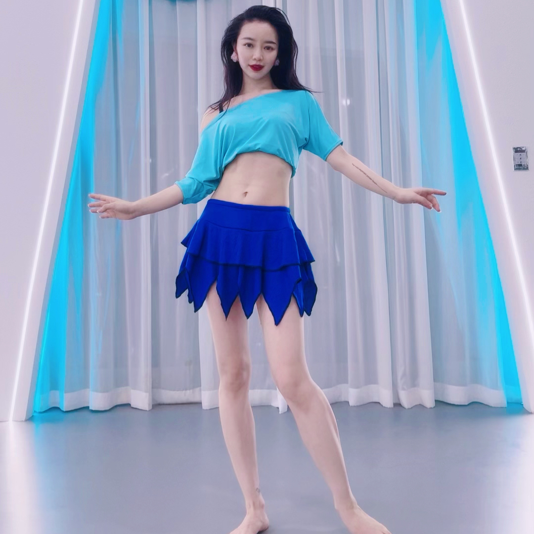 佐寒梦璐肚皮舞2024新款性感短裙套装裙练功服女神气质宁佐寒同款