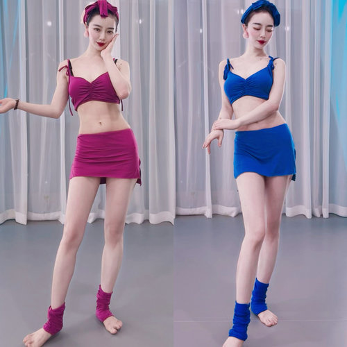 佐寒梦璐肚皮舞初学者套装短裙练功服鼓舞表演服套装宁佐寒同款