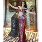 佐寒梦璐肚皮舞新款 显瘦表演服性感气质班服鱼尾裙 高级演出套装