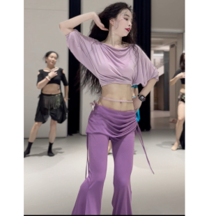 子 显瘦日常气质班服紫色撞色裤 佐寒梦璐肚皮舞新款 高级演出套装