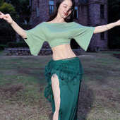 宁佐寒同款 佐寒梦璐肚皮舞练习服初学者性感套装 练功服仙女款