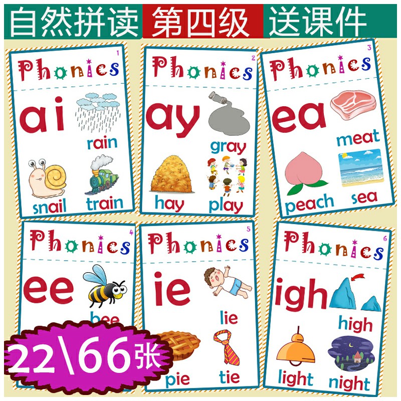 自然拼读字母教师闪卡卡片