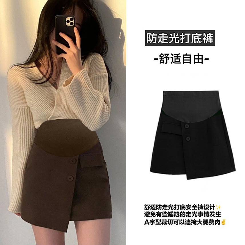 孕妇半身裙春秋外穿时尚款2024新款秋冬季小个子短裙子a字包臀裙